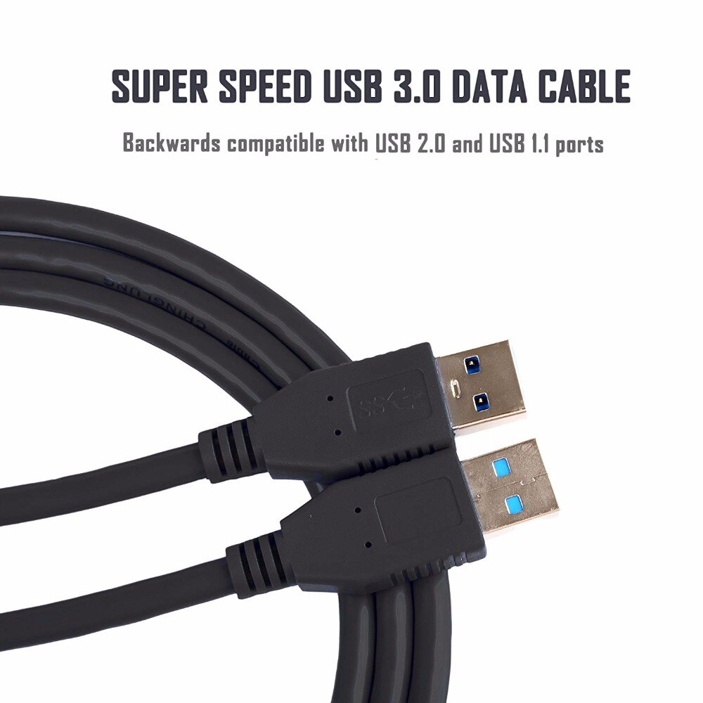 USB A to USB A Cable USB 3.0 Type A Male to Male Cable 3 Feet Black