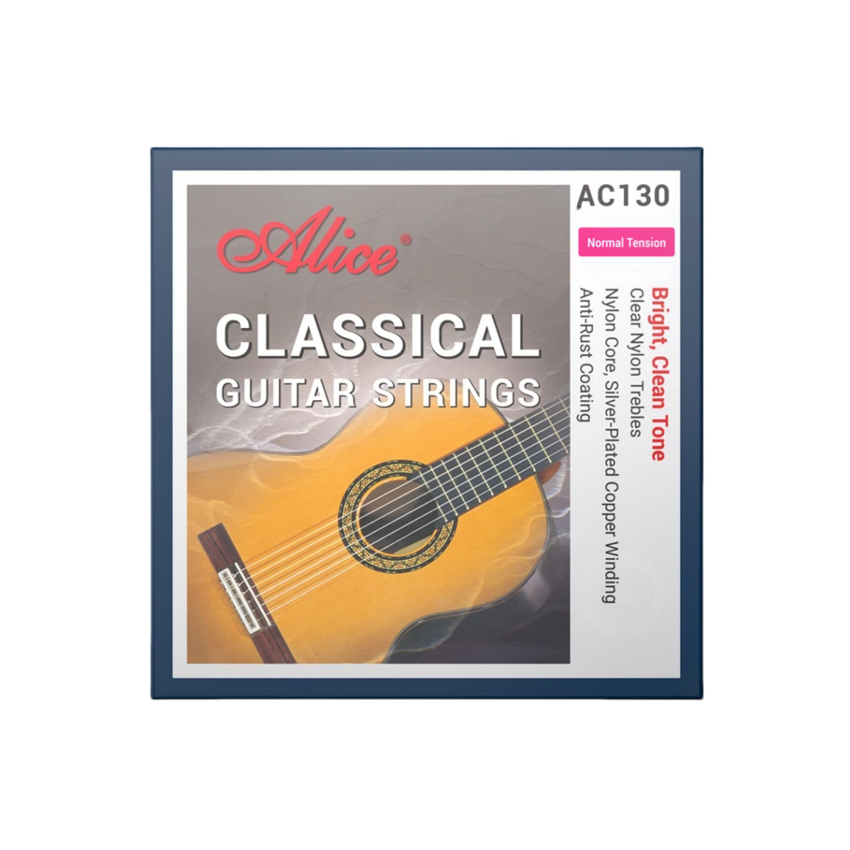 Cuerdas de guitarra clásica Alice 6 unids/set cuerdas de fibra de nailon para guitarra instrumentos musicales clásicos piezas de guitarra A106/107C-N: Gris claro