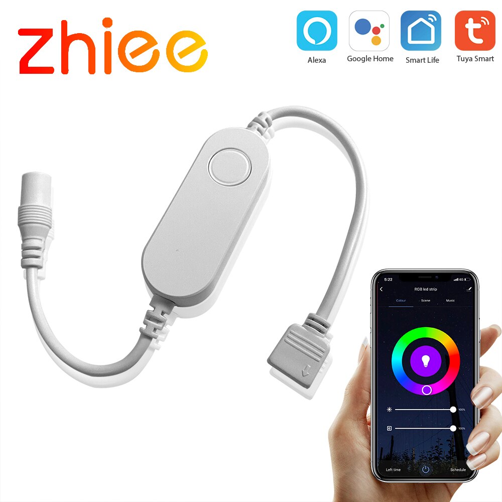 Wifi led Light strip controller switch,Tuya Smart Life APP 12v-24V Wifi RGB led Light Strip Wireless Remote Controller Bre