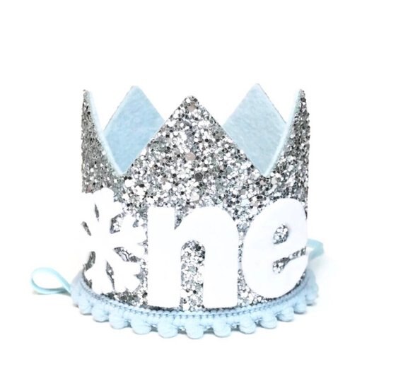 Een Jaar Oude Glitter Hoed Snowflake Crown Jongens Eerste Verjaardagsfeestje Hoed 1st Cake Crown Winter ONEderand Verjaardag Outfit
