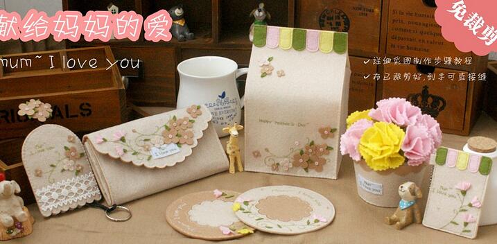 Carnation series Fabric Felt kit Non-woven cloth Craft DIY Sewing set Felt Handwork Material DIY needlework supplies