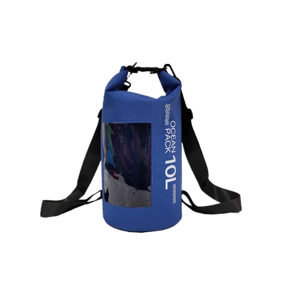 10L PVC Waterproof Bag Outdoor Swimming Bag For Man Women Kayaking Backpack Outdoor Beach Storage Bag Rafting River Backpack: Blue Color