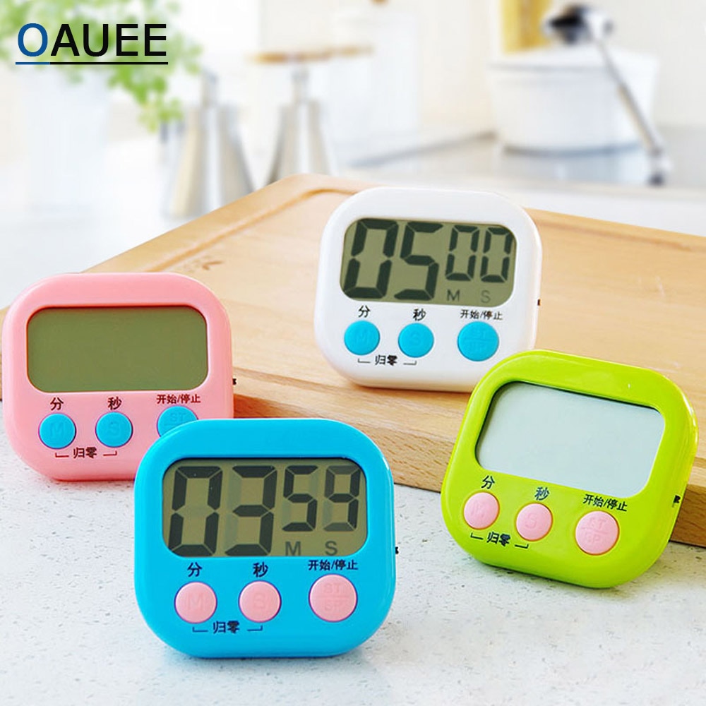 Minuteur de cuisine numérique à gros chiffres, alarme puissante, support magnétique avec grand écran lcd pour la cuisine, la pâtisserie, le sport et les jeux