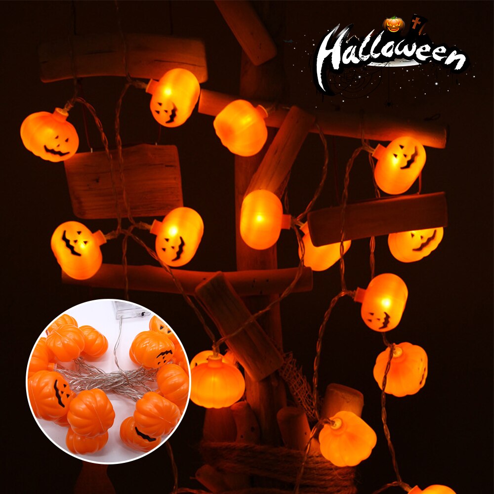 10 led halloween pompoen spin vleermuis schedel lichtsnoer lamp diy hangende horror halloween decoratie voor thuis feestbenodigdheden