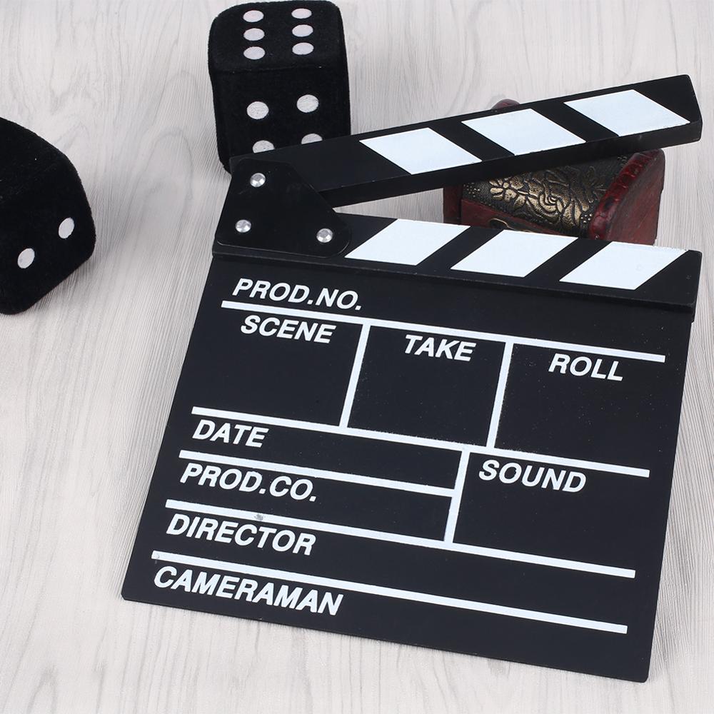 Film TV Show Cut Action Wooden Movie Clapboard Theater Party Oscar Decoration Movie Clapper Board Photo Studio Film Making Prop