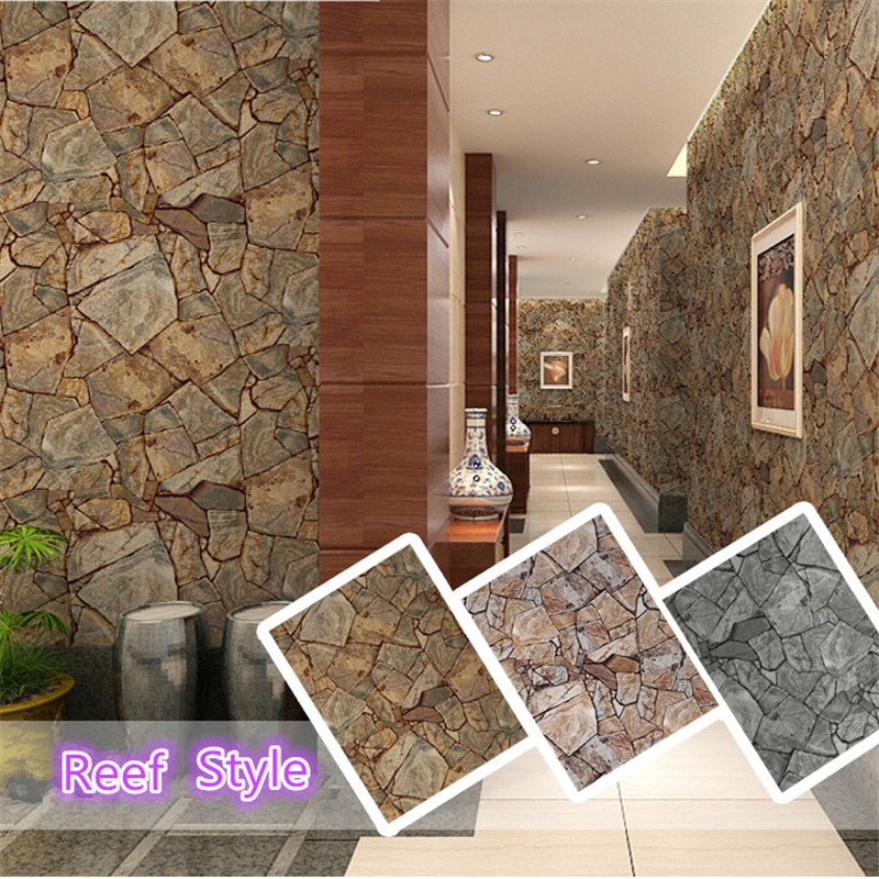 53cm*100cm 3d pvc steinmønster tapet hjemmeinnredning soverom lesesal tapet