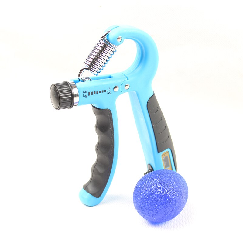 Pinza electrónica de conteo para la salud con pelota elástica, agarre ajustable para el dedo, ejercicio pesado, fuerza para recuperación muscular