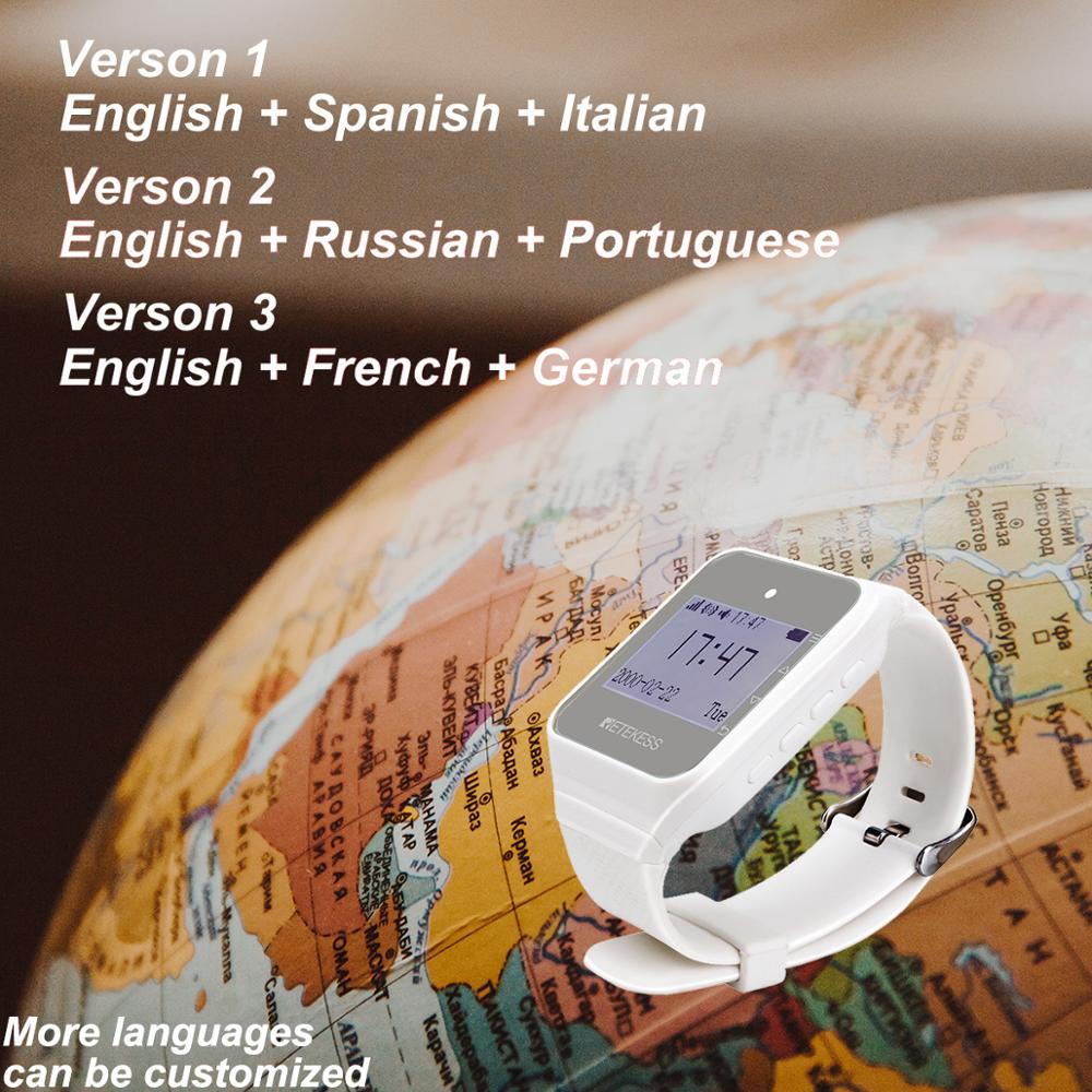 Retekess Wireless Calling System Nurse Call Watch Receiver+10 Call Bell Emergency Call Button for the Elderly Call Service