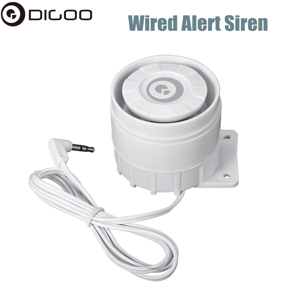 Digoo dg-hosa security 433 mhz eksterne højttalere kablet alarm sirene kits 3.5mm 15w 12dc til smart home security alarm system