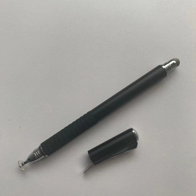 2 in 1 Precision Series Disc Stylus Drawing Touch Pen with 2 Replaceable Disc Tips and 1 Fiber Tip for All Touch Screen Devices: Black