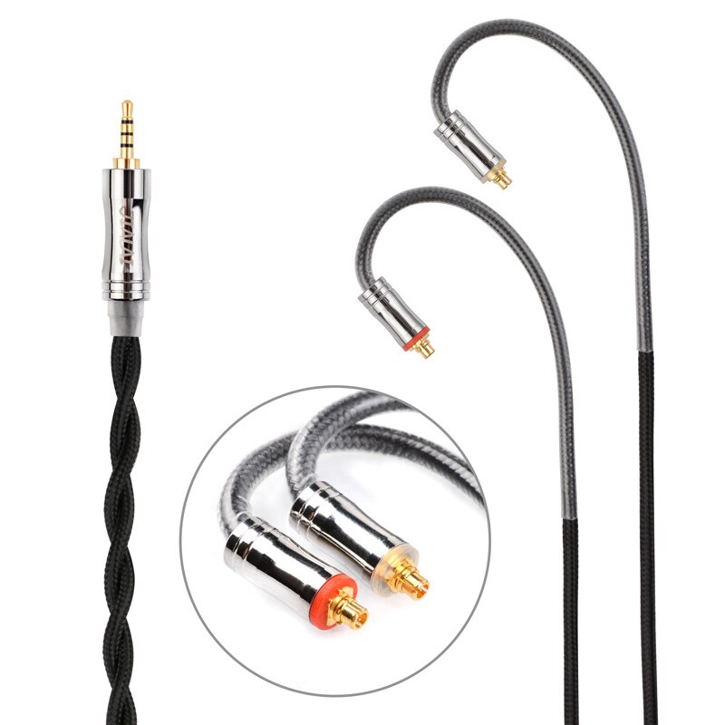 NiceHCK JIALAI JLDT2 Cost Effective OCC HiFi Cable Upgrade Replace Wire 3.5/2.5/4.4mm MMCX/QDC/0.78mm 2Pin For NRA ZEX ZAS DQ6: 2.5mm With MMCX