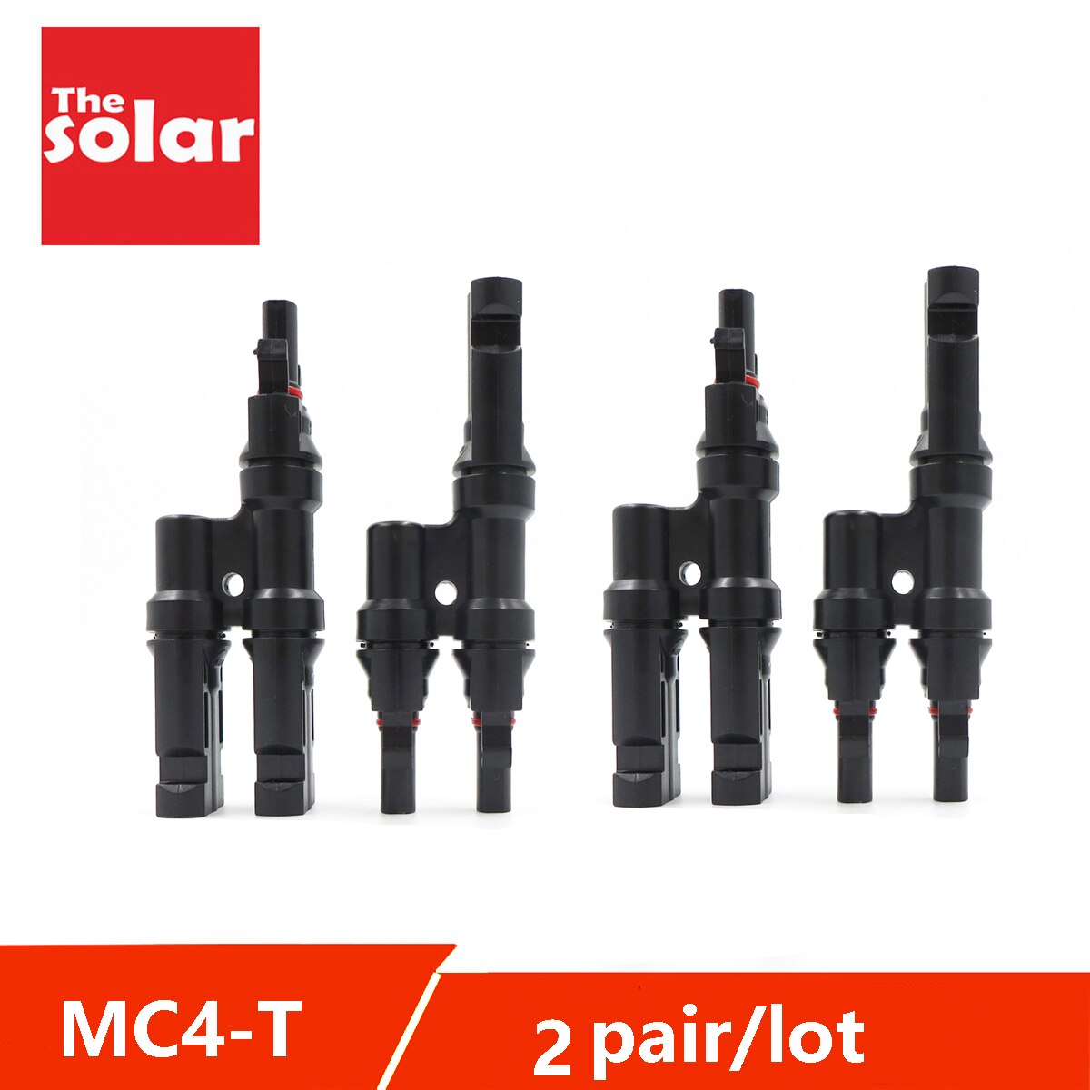 2 Paar X Pv T Tak Parallelle Aansluiting 30A 1000V Elektrische Pv Connector Fotovoltaïsche 2 Stuks Zonnepaneel Kabel draad Verbinden 3T 4T: MC4-T