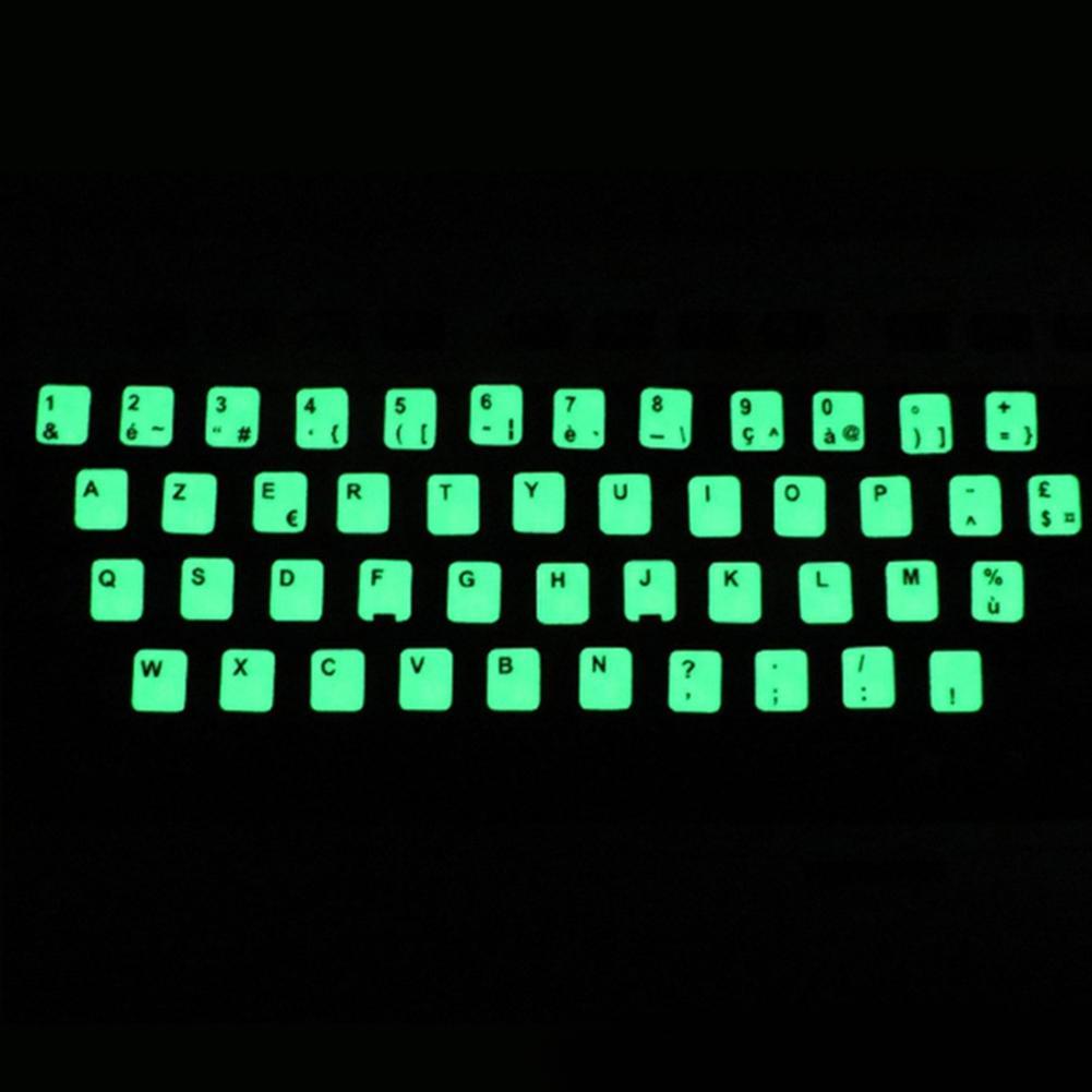 Luminous Keyboard Sticker English Arabic Korean French Keyboard Stickers Protective Film Layout Letters Alphabet for PC