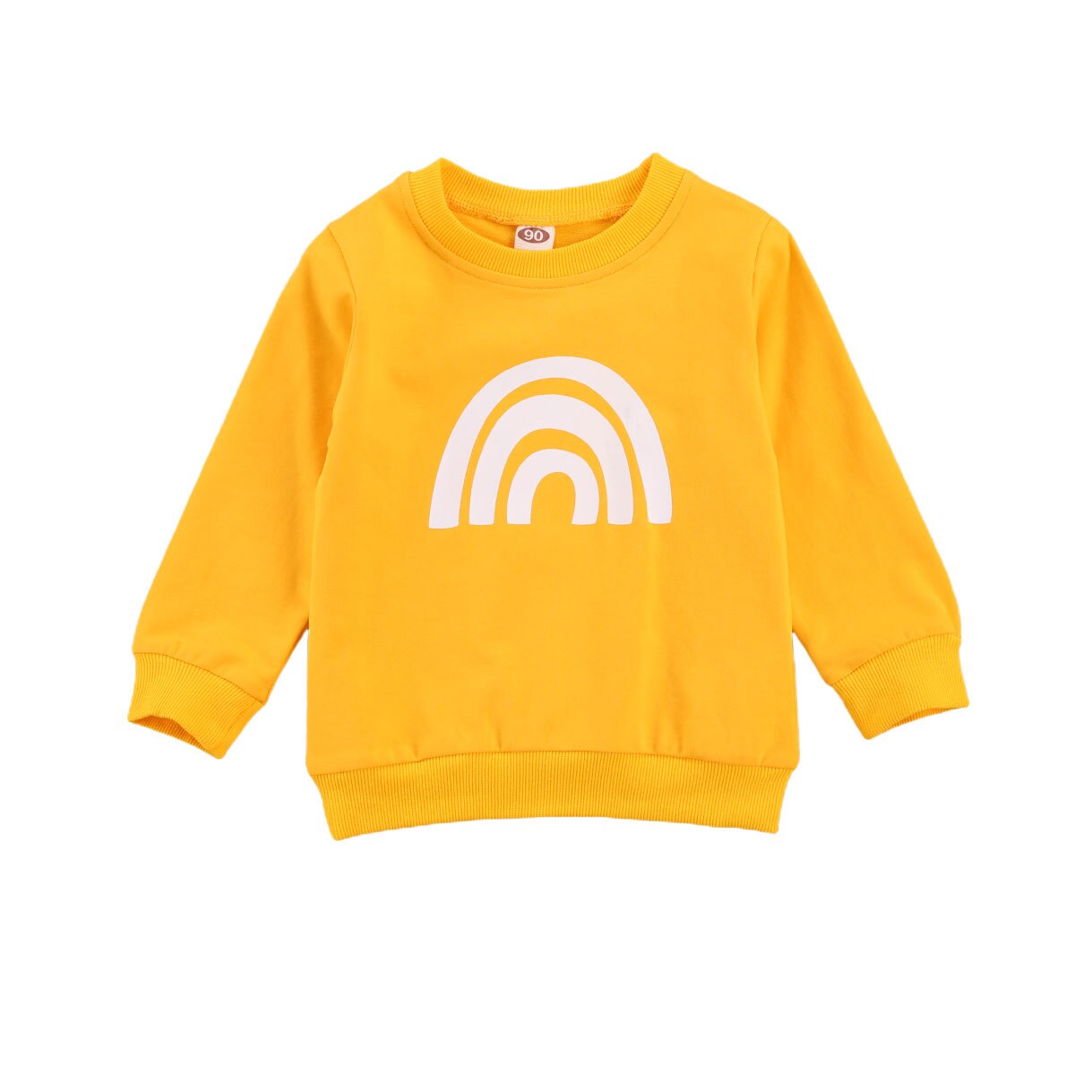 2-6Years Kid Meisje Katoenen Cartoon Regenboog Lange Mouw Kant T-shirt Top Sweatershirt Kleding: C / 2T