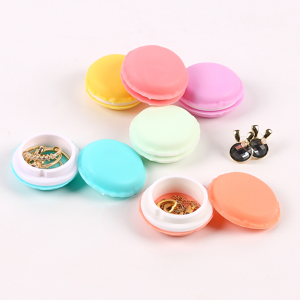 Boîte à bijoux Macaron 6 couleurs, Mini bagues, boucles d'oreilles, boîte de rangement de voyage, étui organisateur de cosmétiques, conteneur de pilules 6 pièces