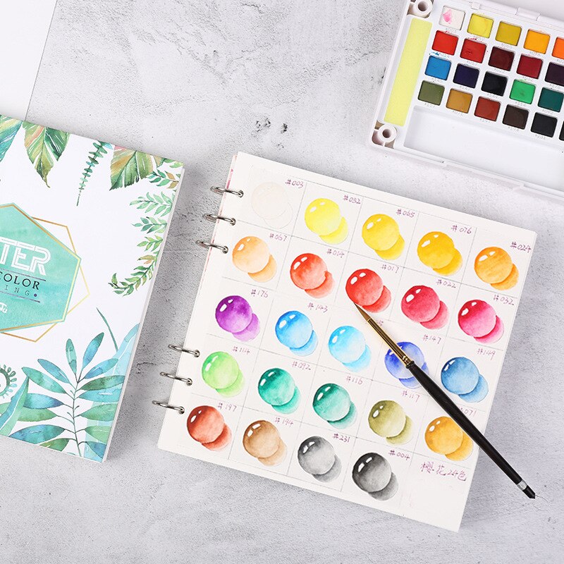 Spiral Notebook for Watercolor Painting Sketchbook 40pages Blank Paper 300GSM Loose Leaf Diary Office School Supplies Stationery