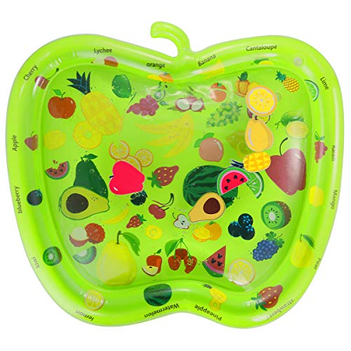 Tummy Time Baby Inflatable Water Mat, Apple Shape Infants Toddlers Activity Center Sensory Developmental Play Mat with Toys: Apple