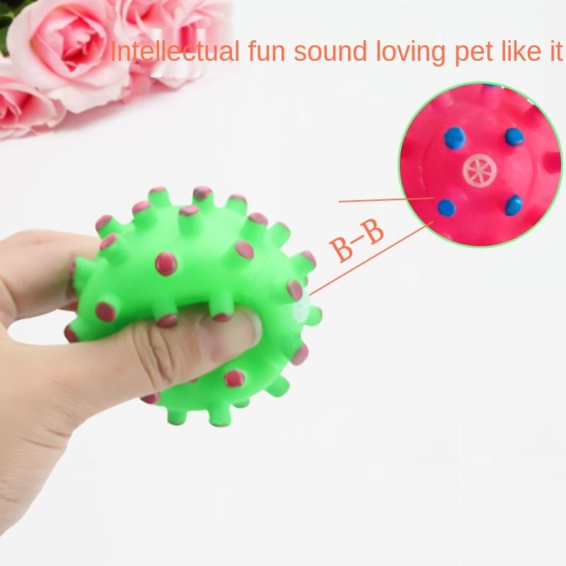 Spike Ball Sounding Toy Dogs Molar Teeth Cleaner Small Spike Ball Pet Dog Toys Bite-Resistant Vinyl Toys Puppy Toy Dog Chew Toys