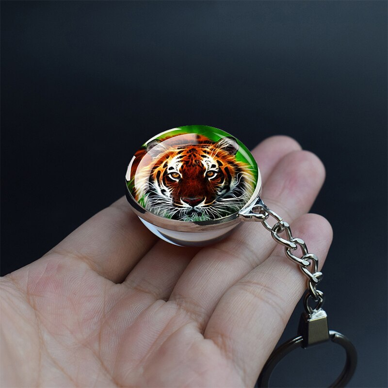Tiger Picture Keychain Crystal Ball Jewelry Year of The Tiger Year Glass Ball Jewelry 35MM Keychain Year for Family: 10