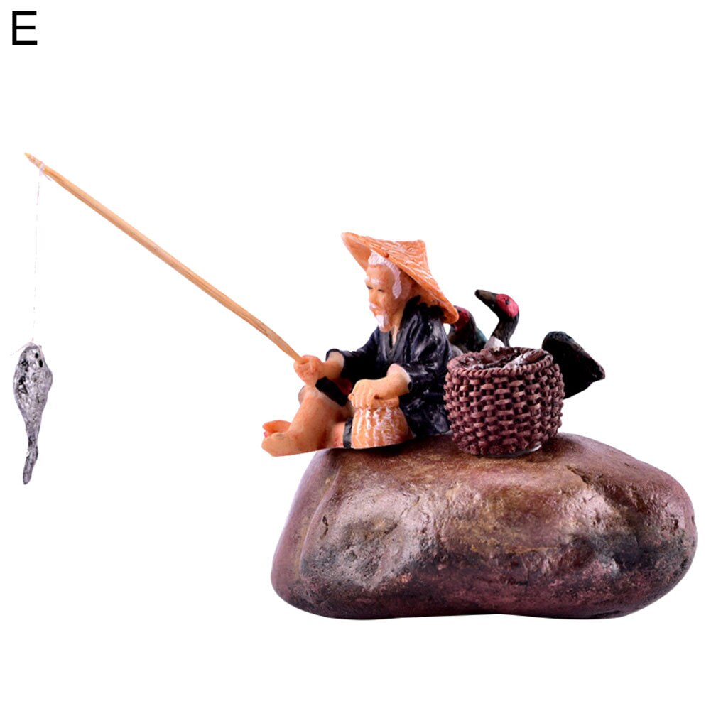 Keramiske pavilloner/kinesiske figurer model figur miniaturer diy bonsai aquascape landskabsindretning miniature figurer boligindretning: E
