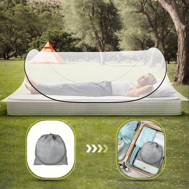Portable Mosquito Net Pop Up Single Bed 200x100x70cm Travel Foldable Without Hanging Easy Installation Camping Tent Home Camping