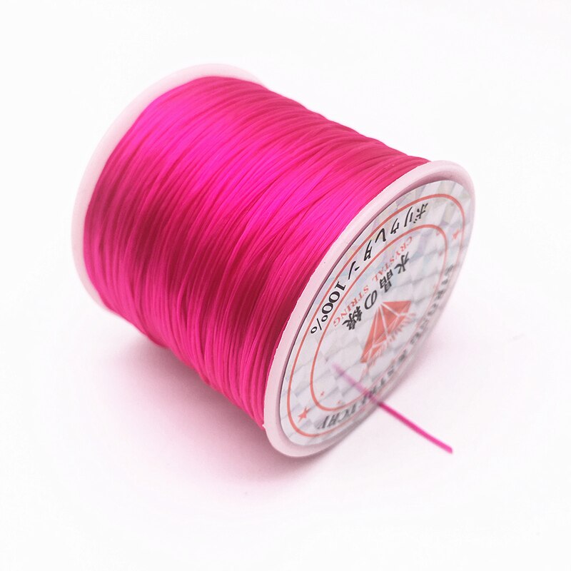 50M/Roll Colorful Flexible Elastic Crystal Line Rope Cord For Jewelry Making Beading Bracelet Wire Fishing Thread Rope: rose