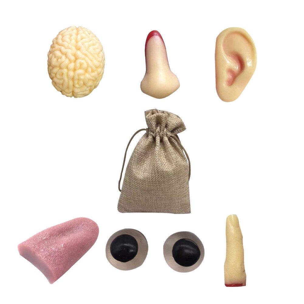1 Set/6Pcs April Fool 'S Day Geïmiteerd Prank Tong Vinger Neus Oor Eye Hersenen