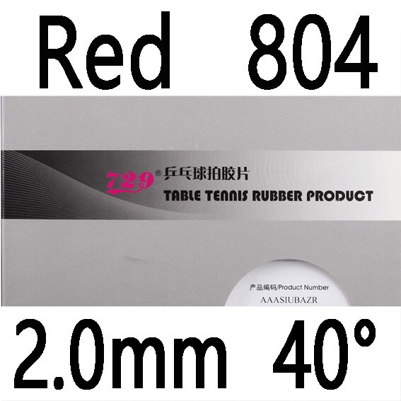 729 Friendship Provincial Xinzhuan series 755 799 802-40 804 837 Table Tennis Rubber with Sponge: Red 804 2.0 H40