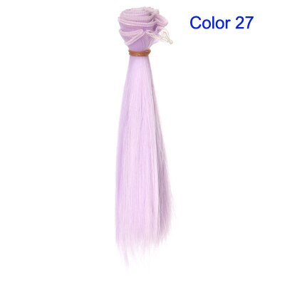 Bjd haar 15 cm * 100 CM blauw groen paars kleur korte rechte haar voor 1/3 1/4 BJD diy pop rechte pruiken: Color 27