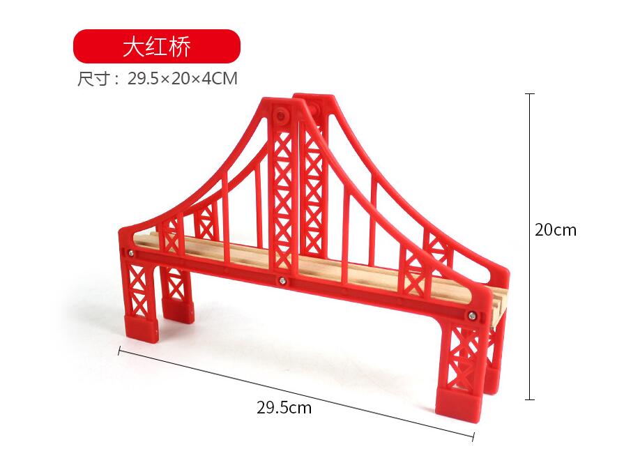 EDWONE tutti i tipi di ponti binario in legno faggio treno ferroviario in legno accessori per binari circolari adatti per Biro: Big tower bridge