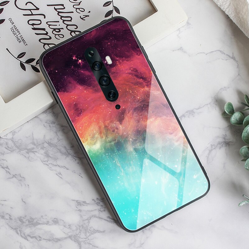 Auroras Für OPPO Reno 2F Fall Gehärtetes Glas Feder Druck Abdeckung Für OPPO Reno 2Z Funda Fällen Reno 2: Reno 2 / Pattern 3