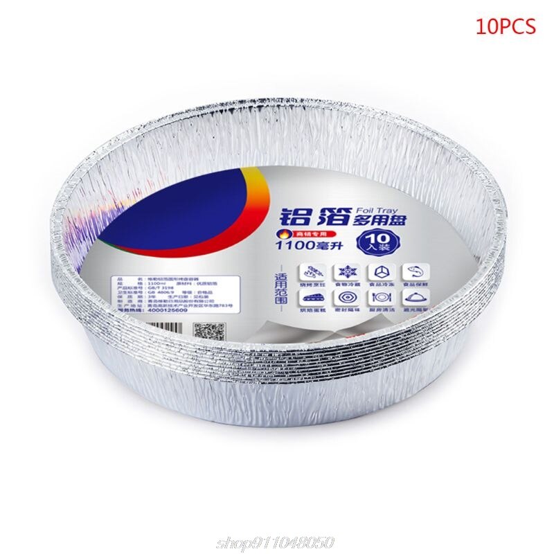 10pcs Disposable Aluminum Foil Tin Pans Pizza Cake Loaf Bread Baking Tray Kitchen Supplies D04 20