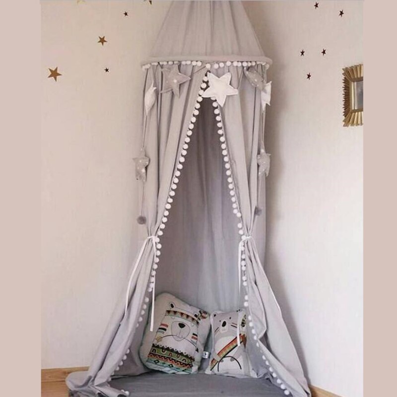 Kids Play House Tents Canopy Bed Curtain Baby Hanging Tent Crib Children Room Decor Round Hung Dome Mosquito Net Bed Valance