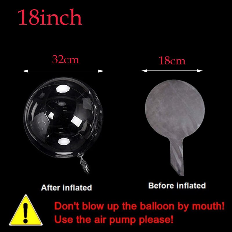50pc 12/18/20/24/36 inch Inflatable Bobo Balloon Transparent Globes Birthday Party Supplies Wedding Baby Shower Decor Ballons