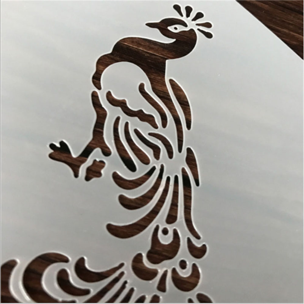 1pc påfugl totem blomsterformet genanvendelig stencil airbrush maleri kunst kage sprøjtestøbning diy kage udsmykning håndværk værktøjer