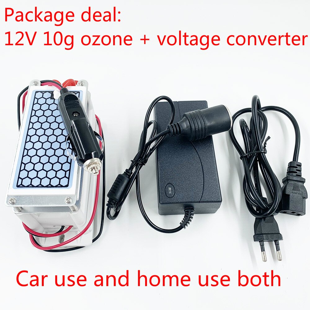 12V 10g portable ozone generator air purifier ozonizer sterilizer for car or home use