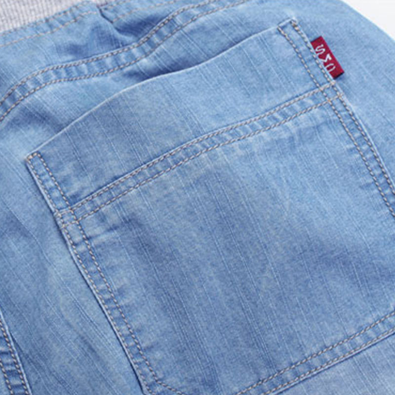 Plus size jeans kvinna mellan midja kvinnor haremsbyxor sommar femme lätt tvättad lös bomull vadlånga byxor 3xl 4xl