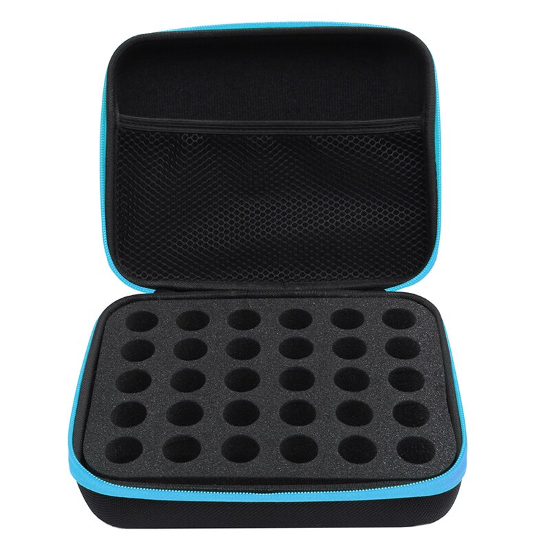 Mallette de transport d&#39;huiles essentielles 10Ml, porte-bouteilles 30, sac à main d&#39;aromathérapie: Blue
