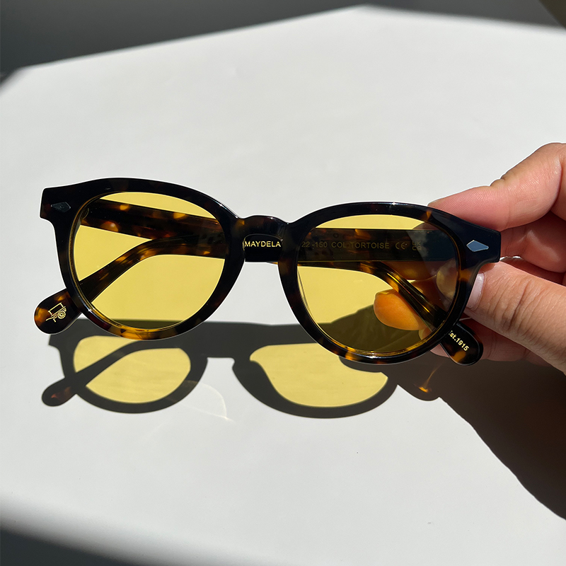 Store lemtosh maydela vintage acetat solbriller til herrer og kvinder ovale polariserede briller med stort ansigt: Grå