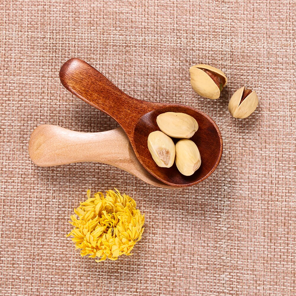 Cuchara de té de madera tradicional hecha a mano, cuchara de azúcar pequeña, utensilios de cocina, accesorios para el hogar, 1 ud.