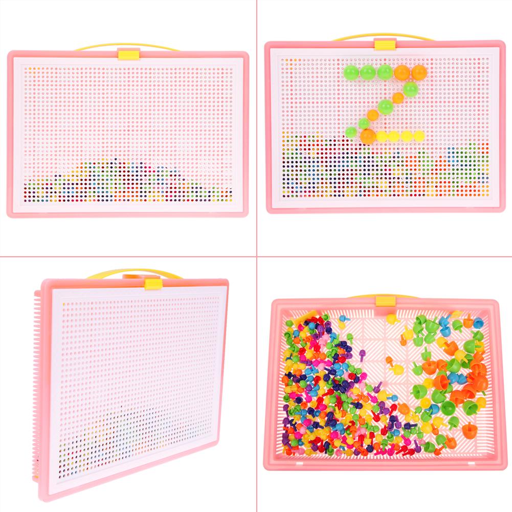 Puzzel Grappige Patronen Speelgoed Chilren Kids Creatief Speelgoed Vroeg Leren Educatief Mozaïek Pegboard Paddestoel Nagels Jigsaw Meisjes Speelgoed