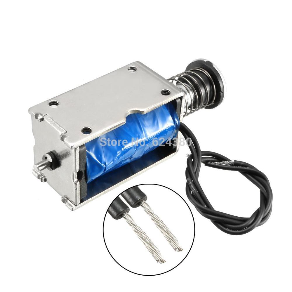 Sourcing Map DC 24V 0.4A Solenoid Electromagnet Push Pull Type 45n 10mm Stroke