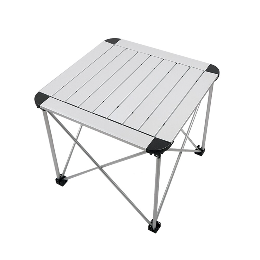 Outdoor Opvouwbare Camping Tafel Draagbare Ultralight Aluminium Tafel Met Opbergtas Voor Camping, Picknick, Bbq, Strand, vissen: large silver