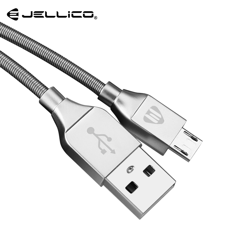 Jellico 100CM 2A Luxury Metal Braided Fast Charging Micro USB Cable for Samsung Huawei Xiaomi Tablet Android USB Data Cable