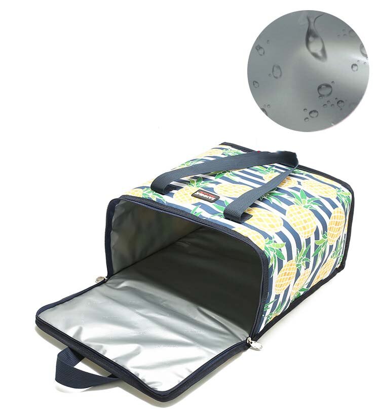 22L stijlvolle koeltas grote afdrukken lunch picknick box ice pack thermische maaltijd dranken wijn koud carrier voertuig isolatie cool tas