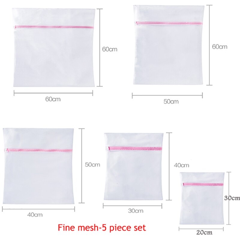 5 größe Gittergewebe Wäsche Tasche einstellen Polyester Hause Organizer Grob Netto Wäsche Korb Wäsche Taschen für Waschmaschinen Gittergewebe Bh tasche: fein Gittergewebe 5 pc