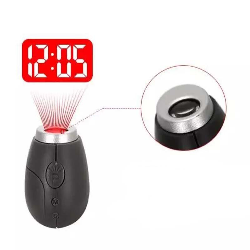 2.5X3X4CM Portable Digital Projection LED Clock With Time Projector Watch Night Light Clocks TB