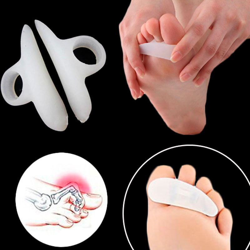 1pair Silicone Gel Orthopedic Metatarsal Rings Toe Separator Corrector Straightener Feet Care