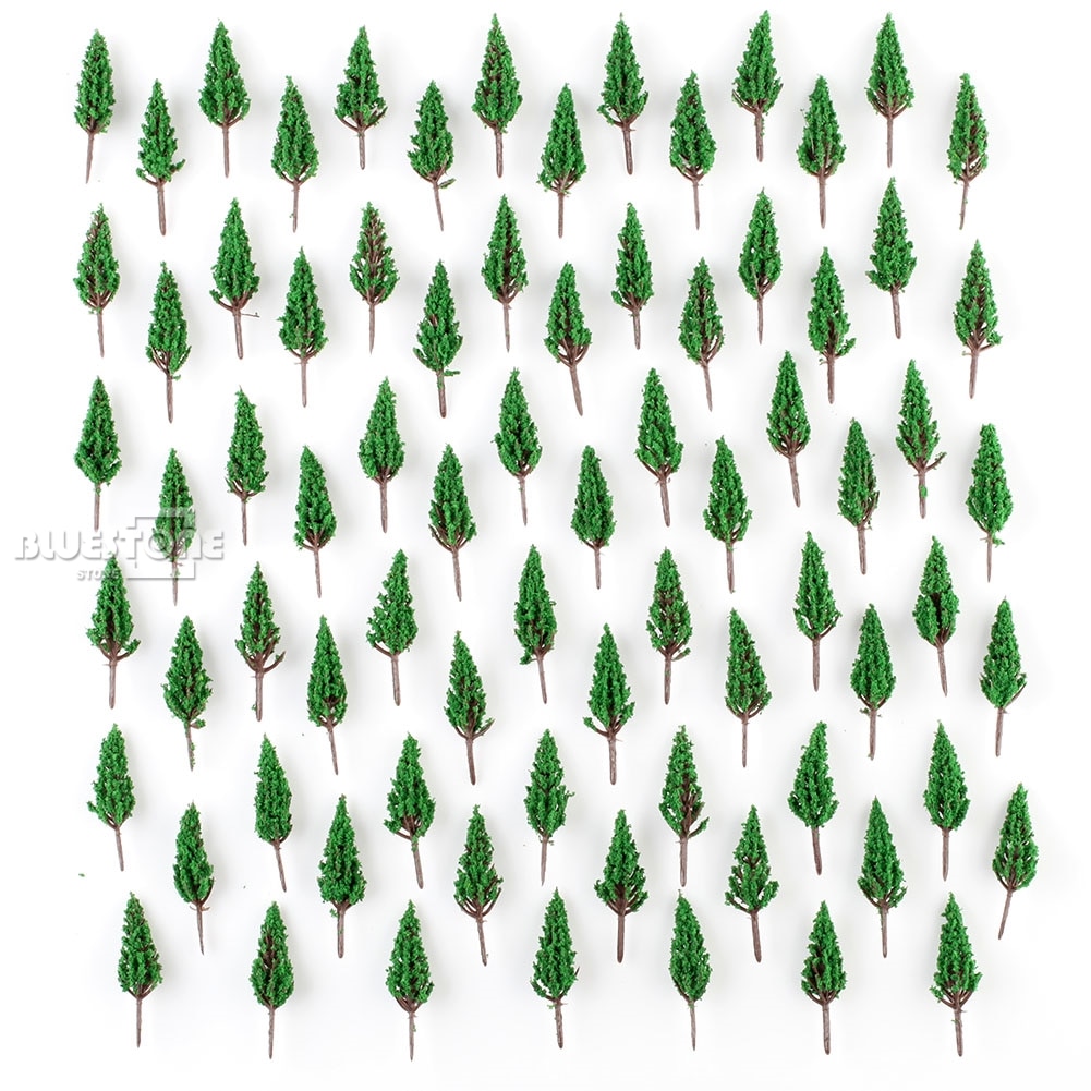 100 X Model Pine Trees Model Train Park Trees for N or Z Scale Snow Scenery 58mm