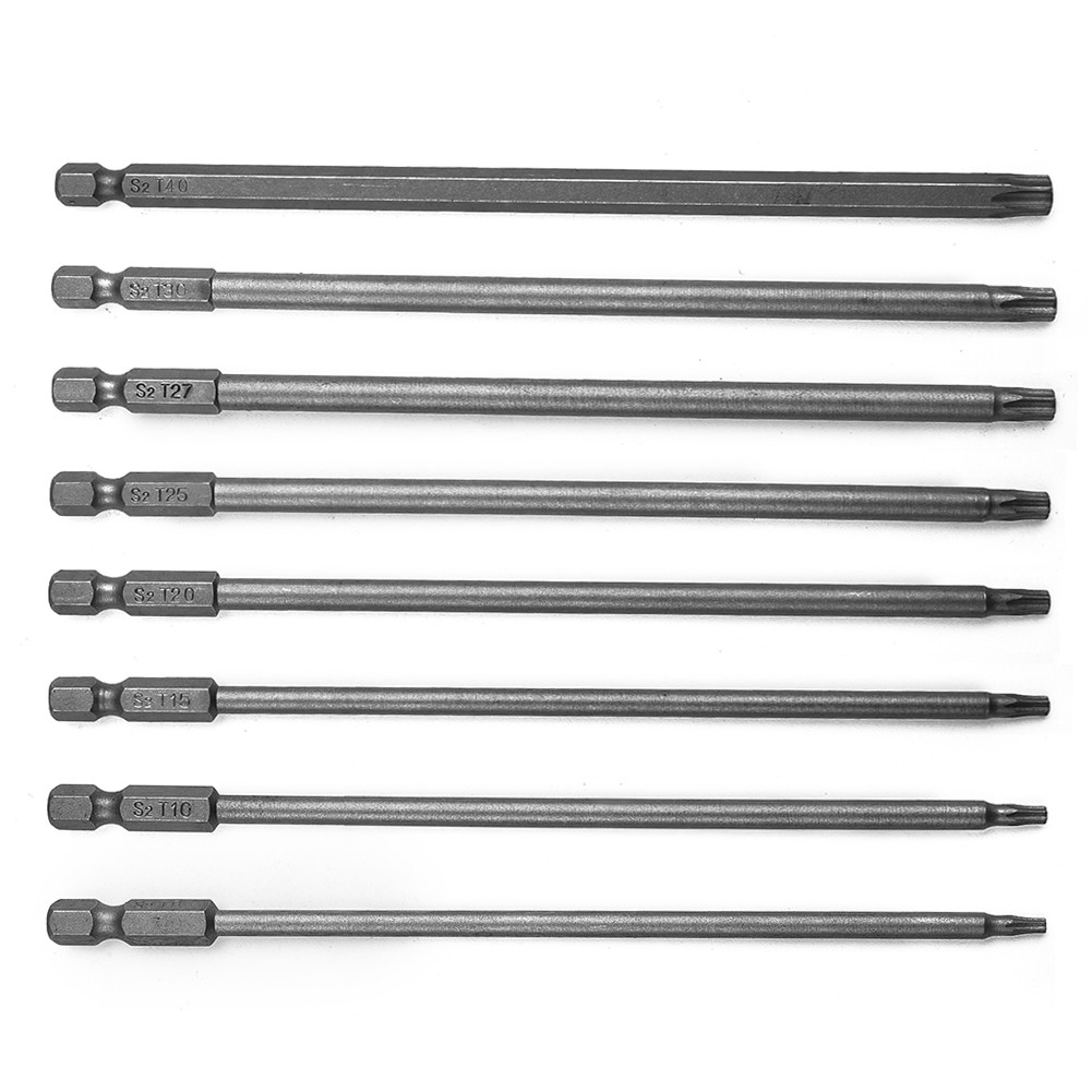 Juego de puntas de destornillador Torx magnético de 150mm, cabezal de destornillador T8,T10,T15,T20,T25,T27,T30,T40, juego de brocas de seguridad a prueba de manipulaciones, 1 ud.